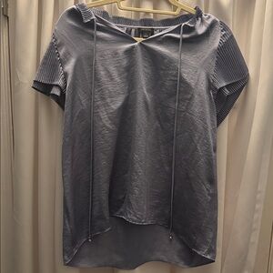 Ann Taylor Light Blue Pleated Blouse